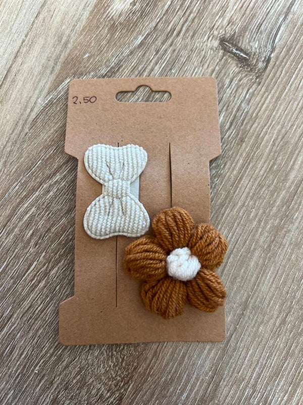 Anti slip bloem strik bruin