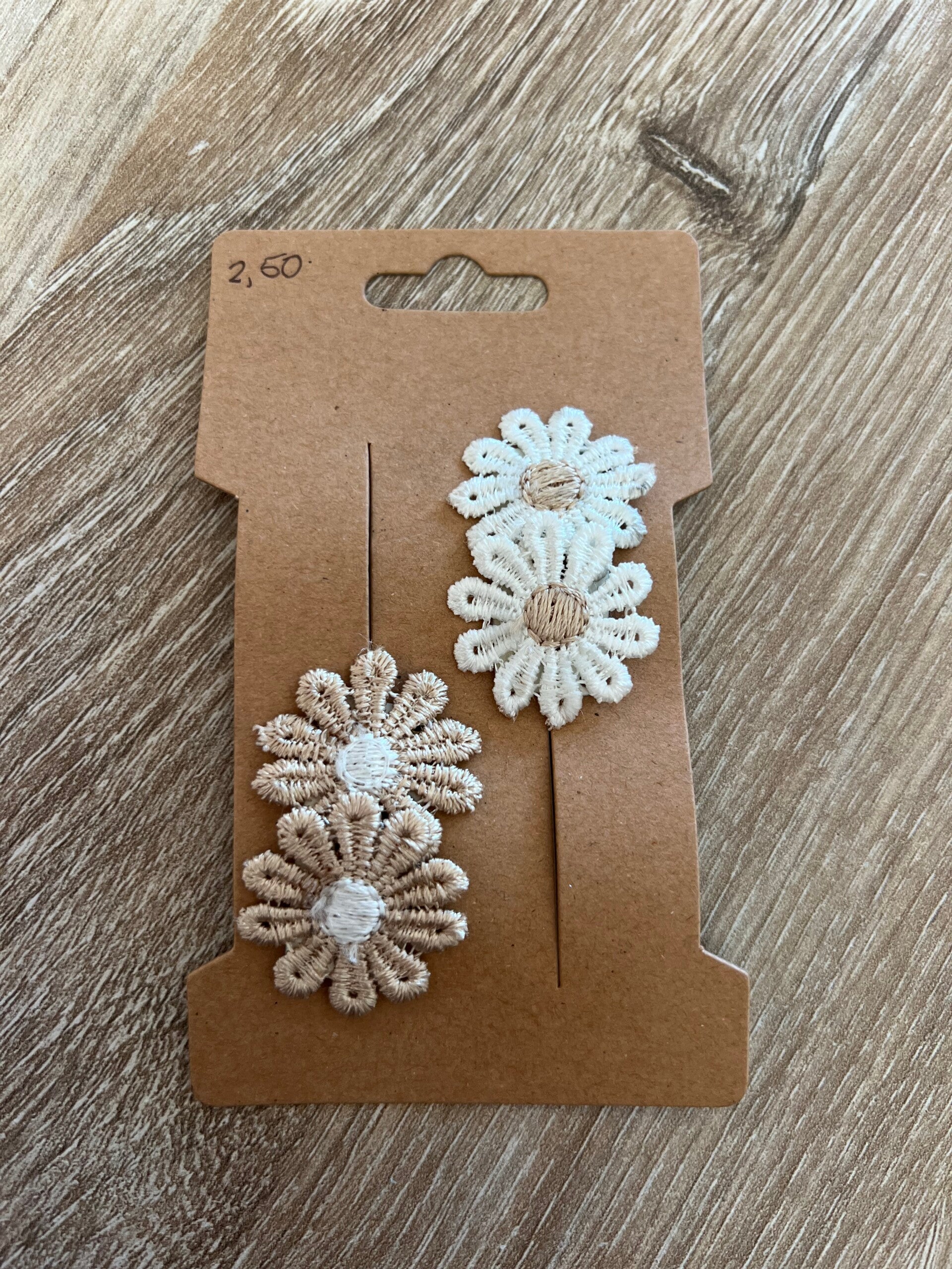 Anti slip beige bloemen