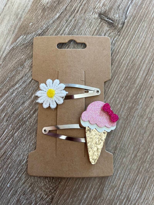 5 cm zilveren ijsje bloem geel