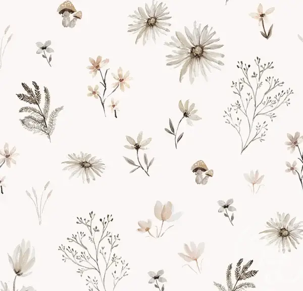 High waist short beige flower