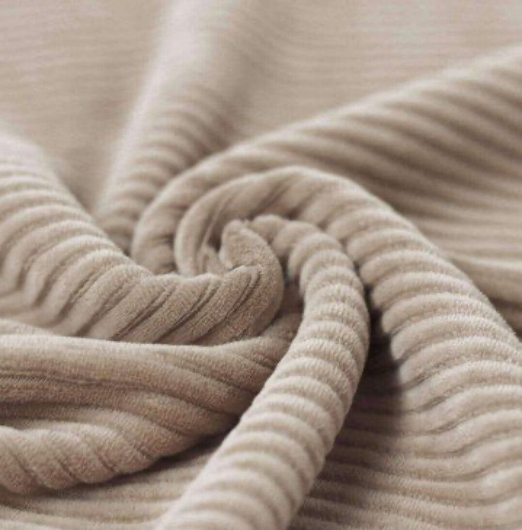 Rokje rib fluweel donker beige