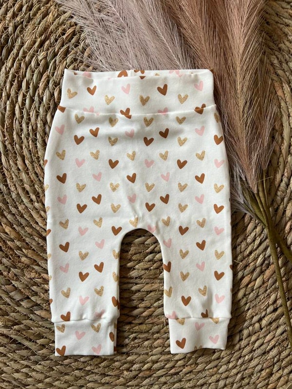 Broekje hartjes glitter 50/56