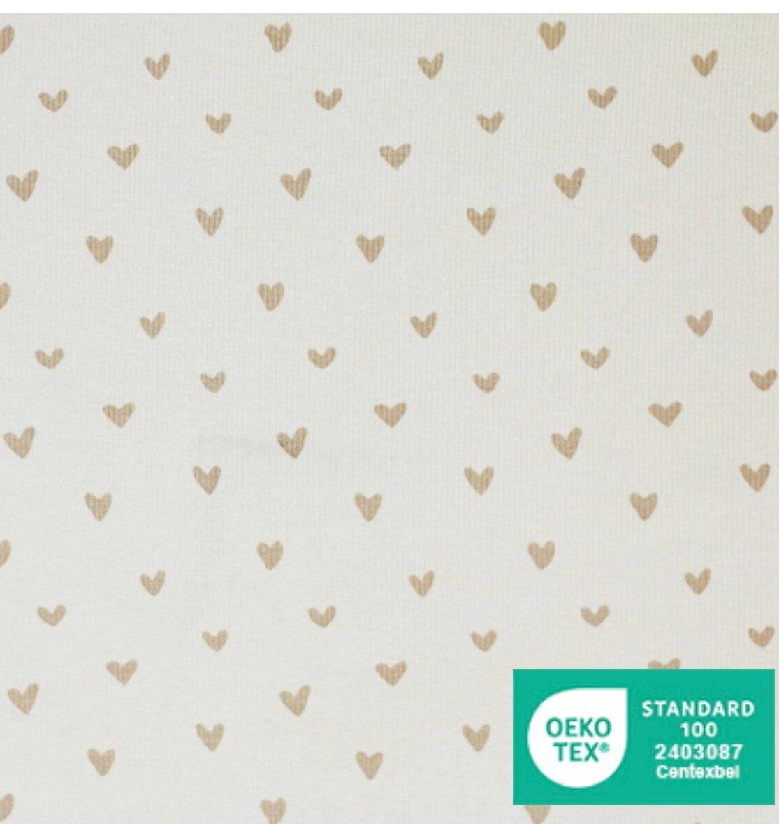 Sweater rib hartjes beige