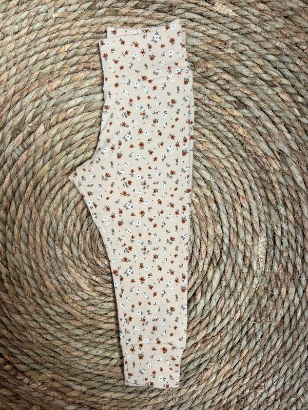 Legging beige bloem