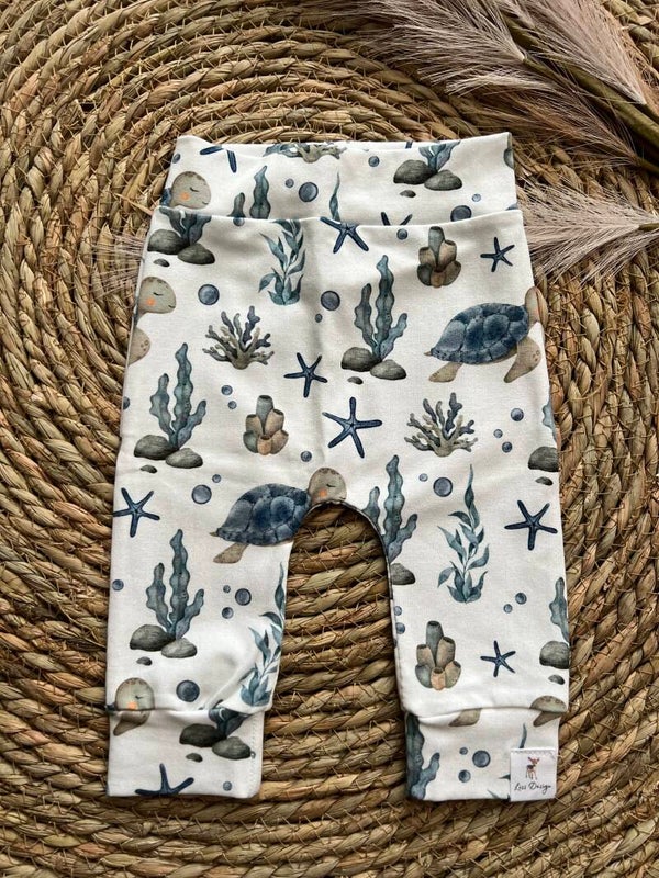 Broekje schildpadden blauw 50/56