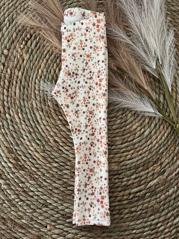 Legging rib bloemen