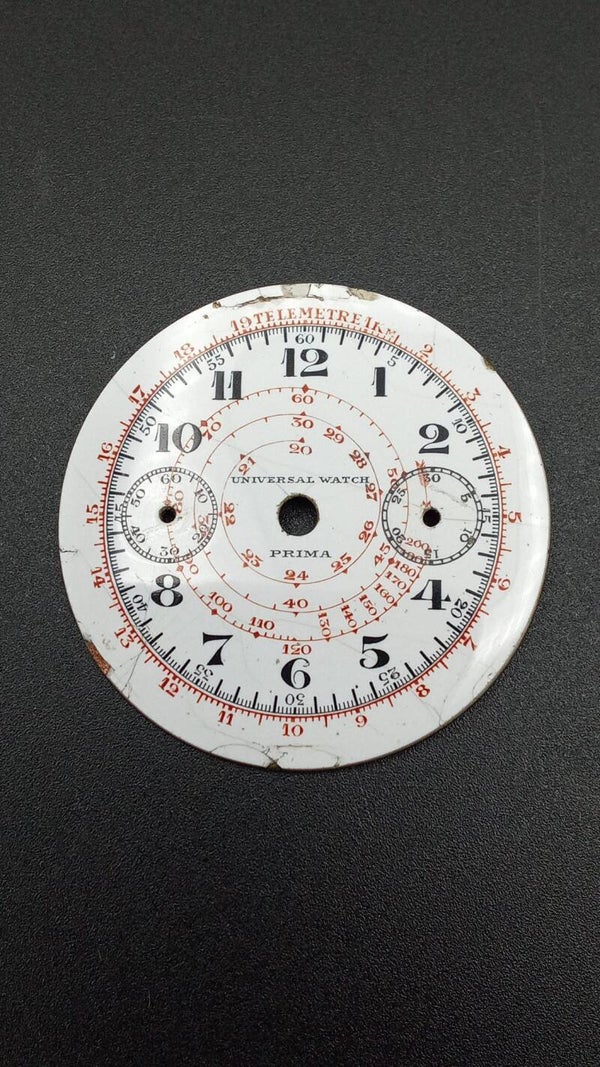 Ricambio Universal Watch Prima chrono porcelain dial quadrante  cod56