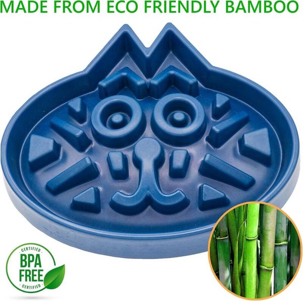 Simply Pets Bamboo Slow Feeder- Cat Shape