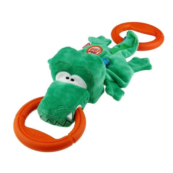 GiGwi Iron Grip Crocodile Plush Tug with TPR Handle