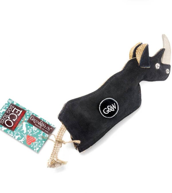 Green & Wilds Ronnie the Rhino Eco Dog Toy