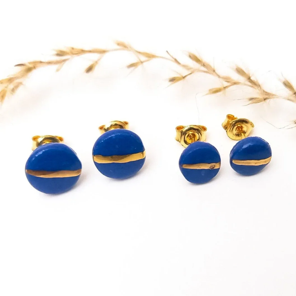 Blauw porselein - vermeil goud