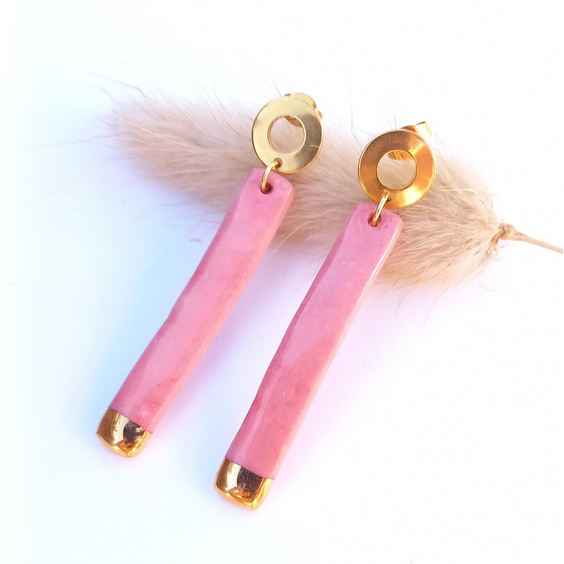 Roze porselein - RVS goud