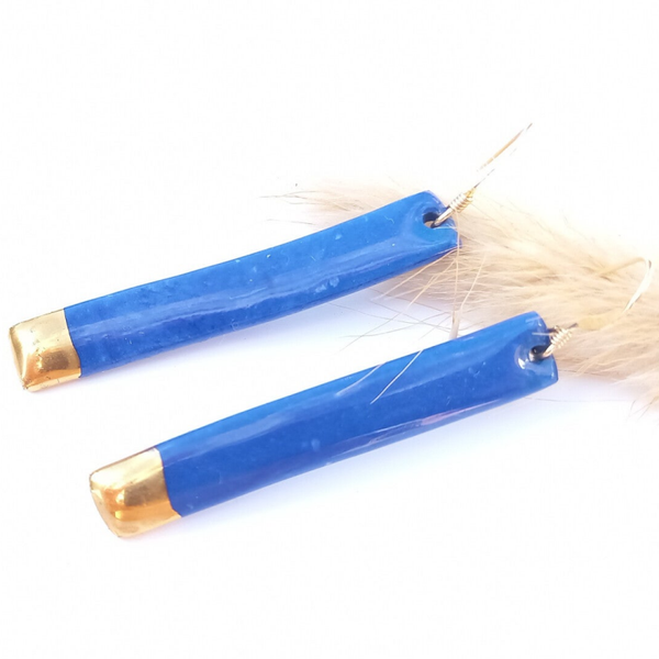 Blauw porselein - RVS goud