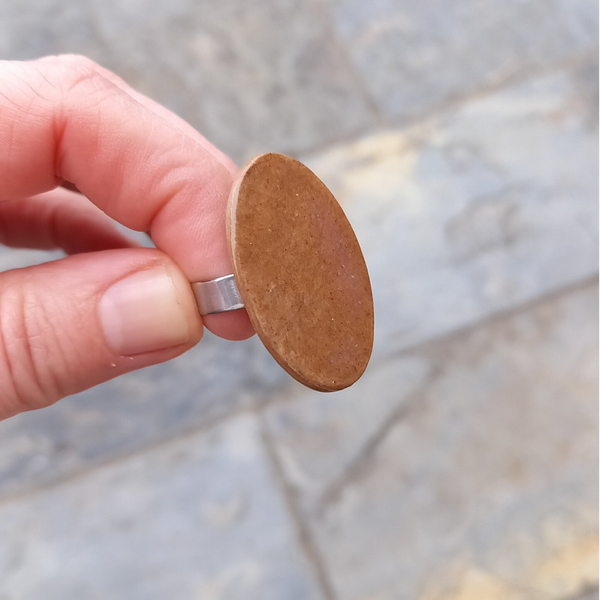 Licht bruine ovalen verstelbare ring