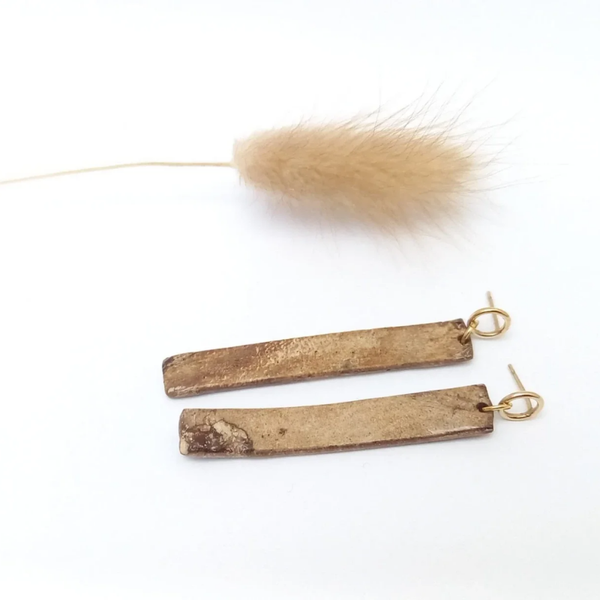 Gemarmerd bruin - gold filled goud