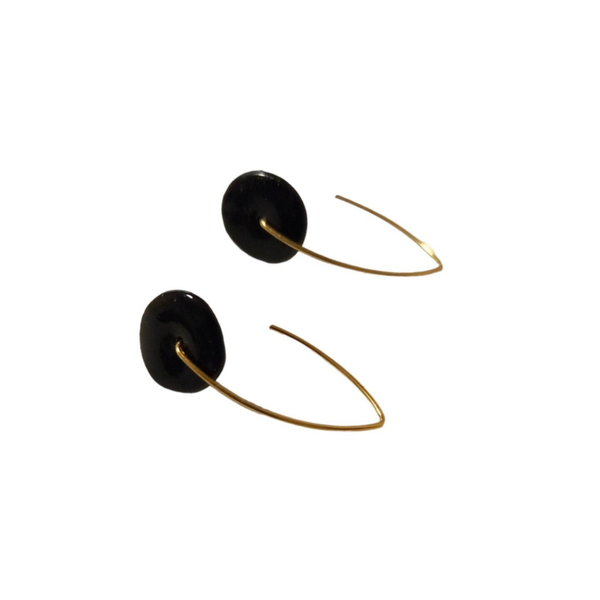 Zwarte porseleinparel - vermeil goud