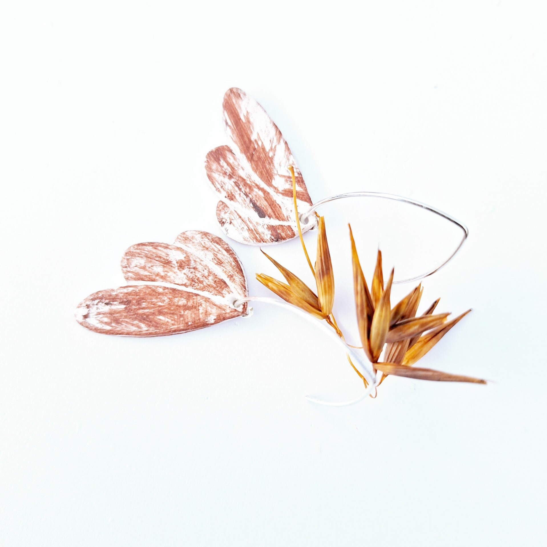 Roodbruin - french earhook sterling zilver  (AG 925)