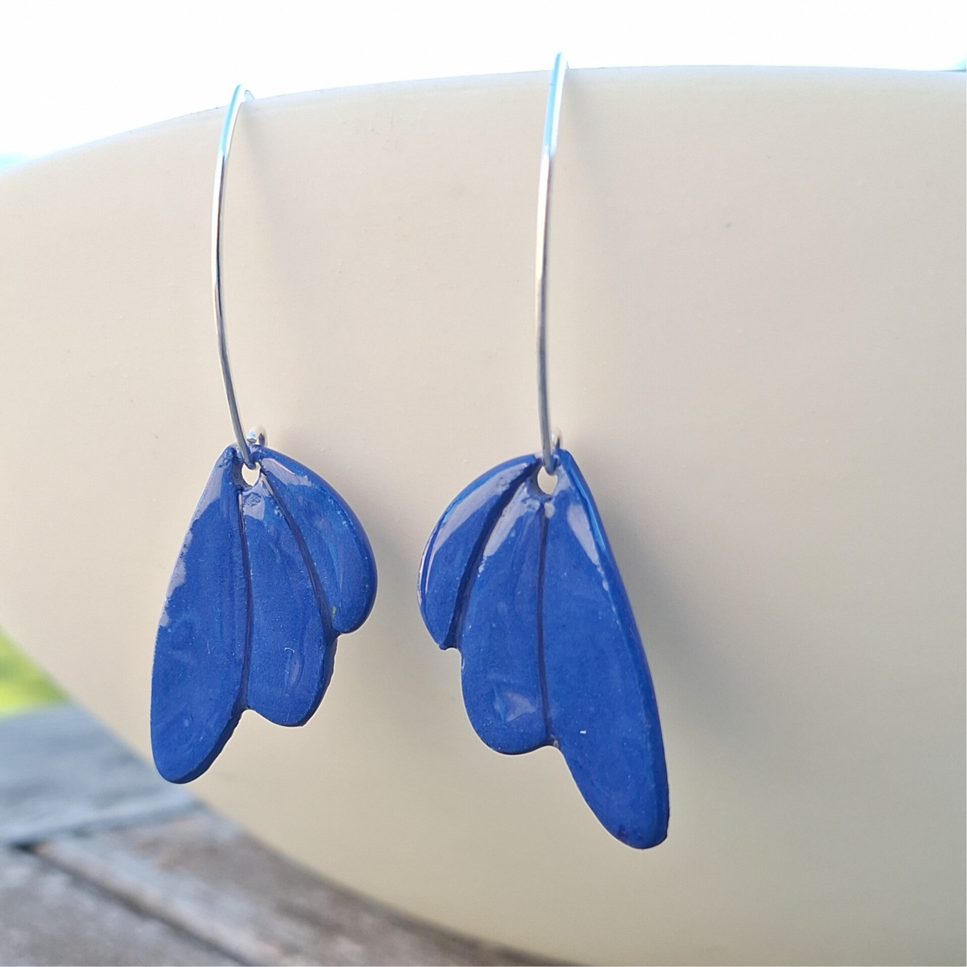 Indigo blauw - french earhook zilver (Ag925)