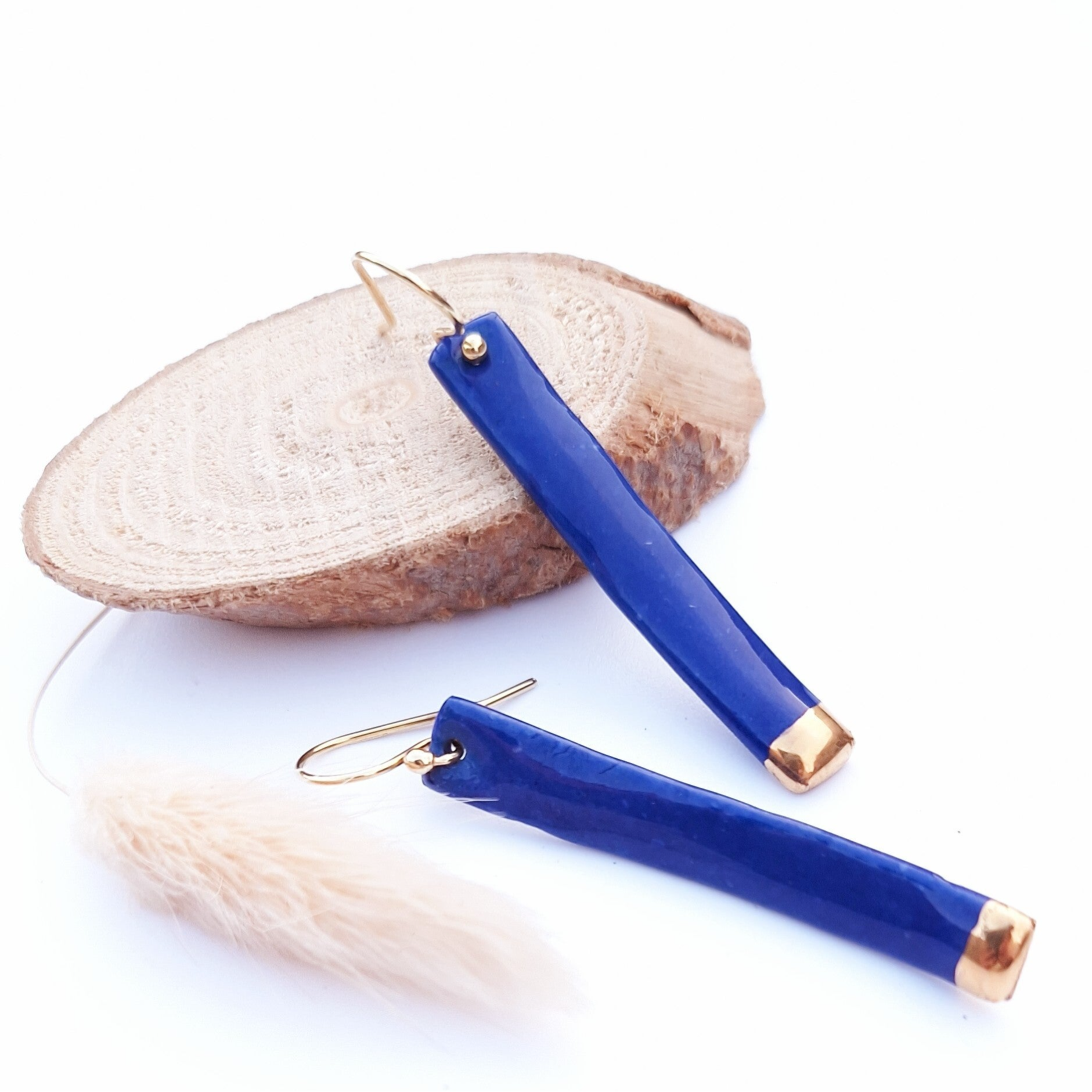 Blauw porselein - vermeil goud