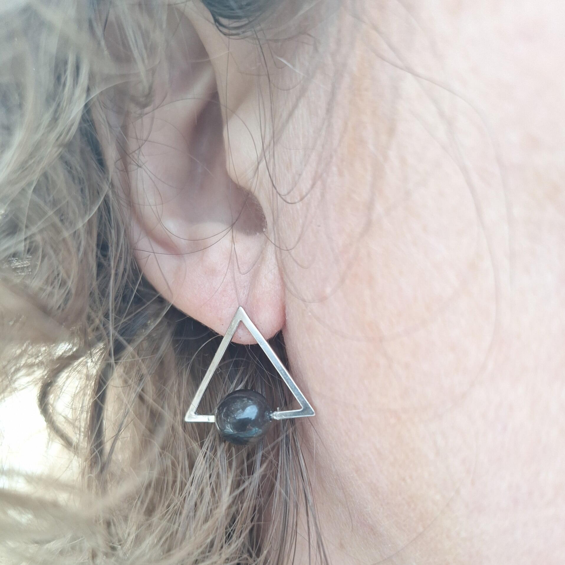 Zwart driehoekig zilver (AG925)