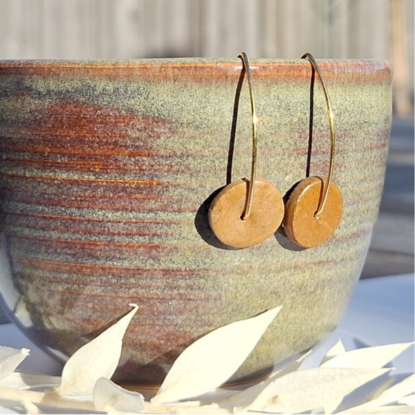 Licht bruine - french earhook vermeil goud