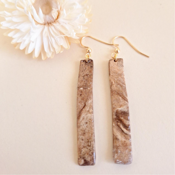 Gemarmerd bruin - gold filled goud