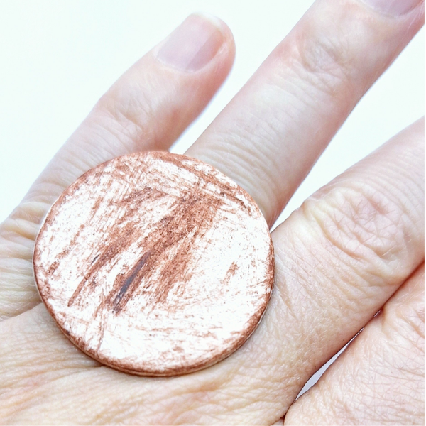 Roodbruine ronde verstelbare ring