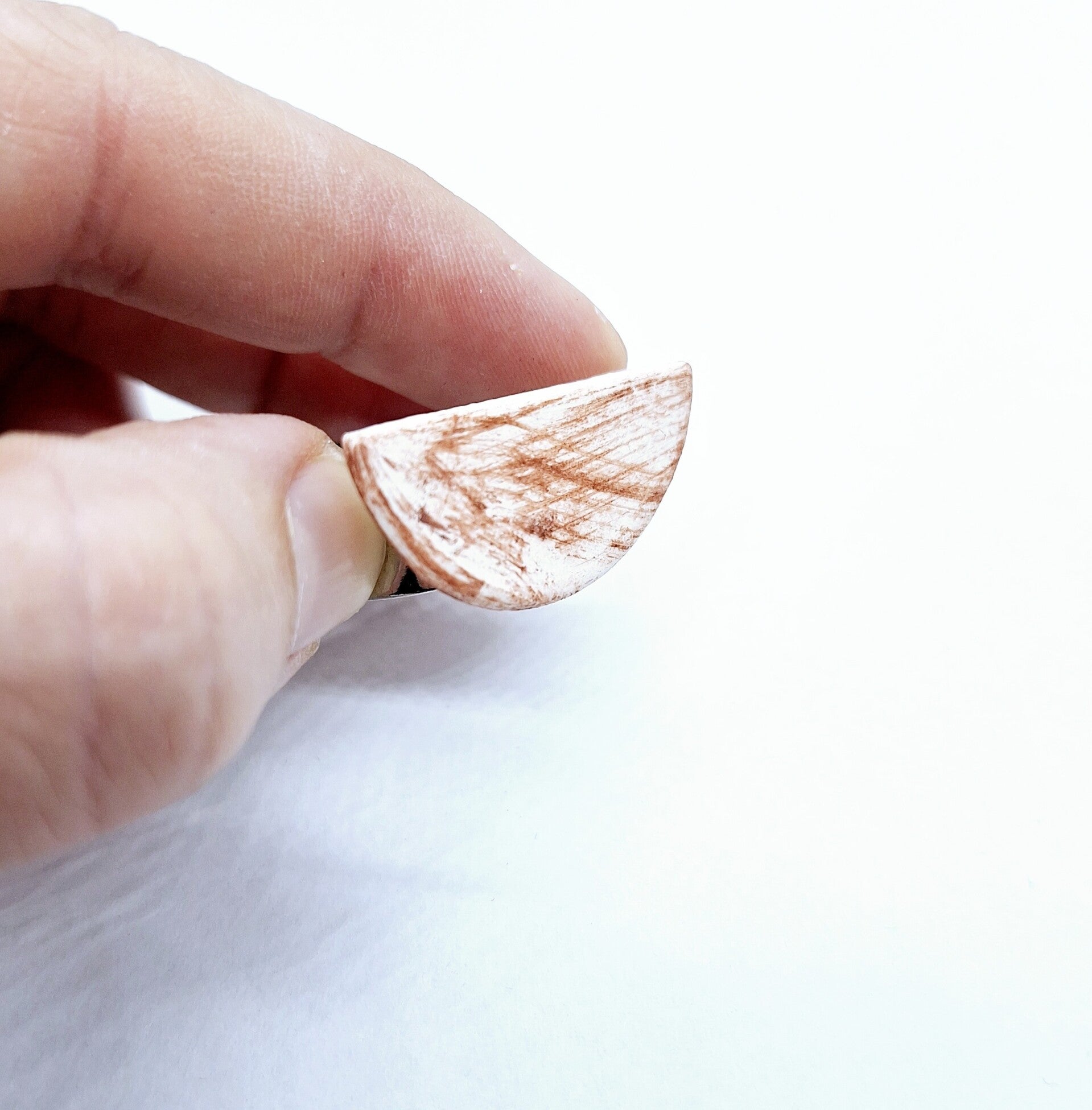 Roodbruine halve maan verstelbare ring