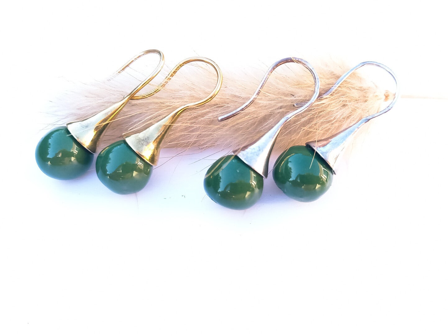 Groene bol - zilver (AG925)