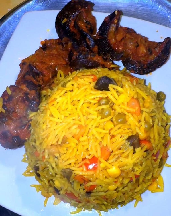 Jollof rice, snail, Isiewu, Fred rice, stew and white rice, egusi soups