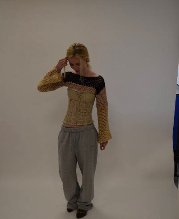 beige and black bolero