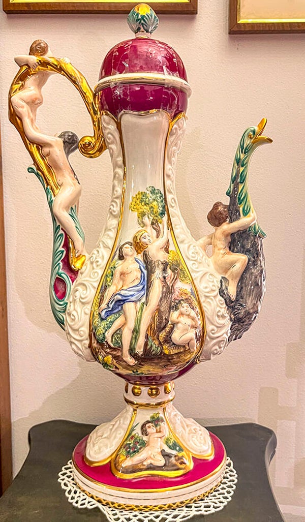 Jarrón jarra de porcelana Capodimonte XL