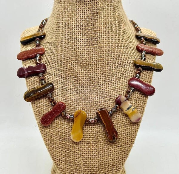 Tiger-Eye, Mookaite & Golden Sandstone Necklace