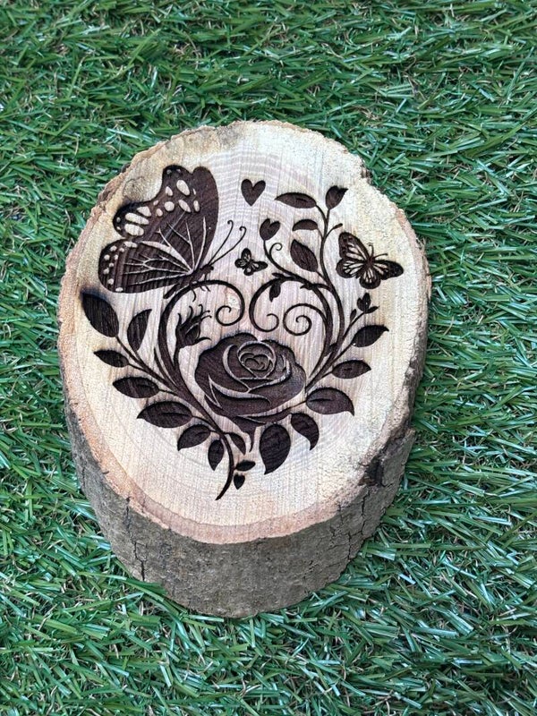 Houtschijf berkenhout rond met persoonlijke gravure XS