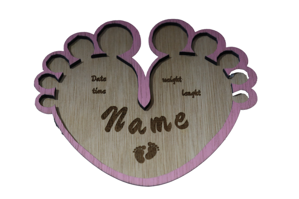 Baby aankondiging voetjes in hart vorm