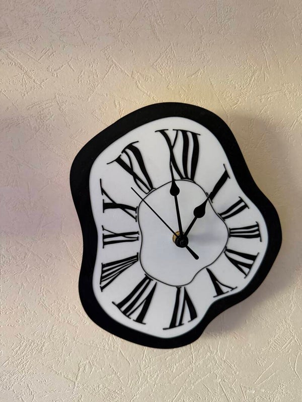 Smeltende Wandklok Dalí Stijl - 3D Geprint