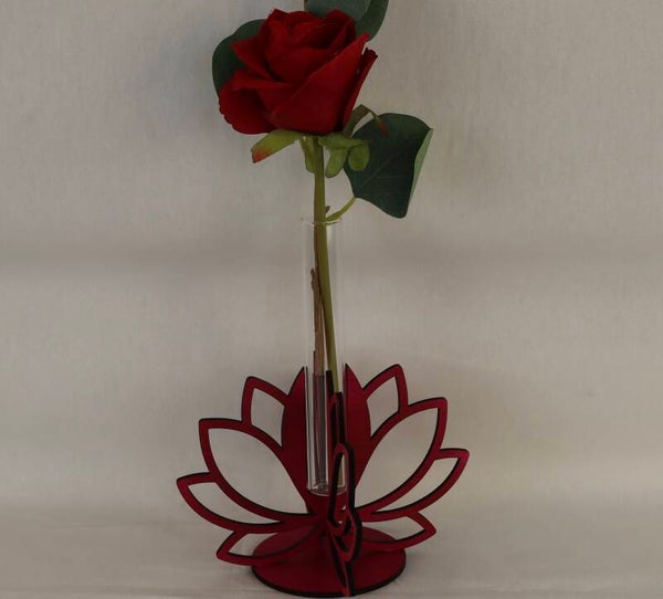 Mini vaas lotus met roos