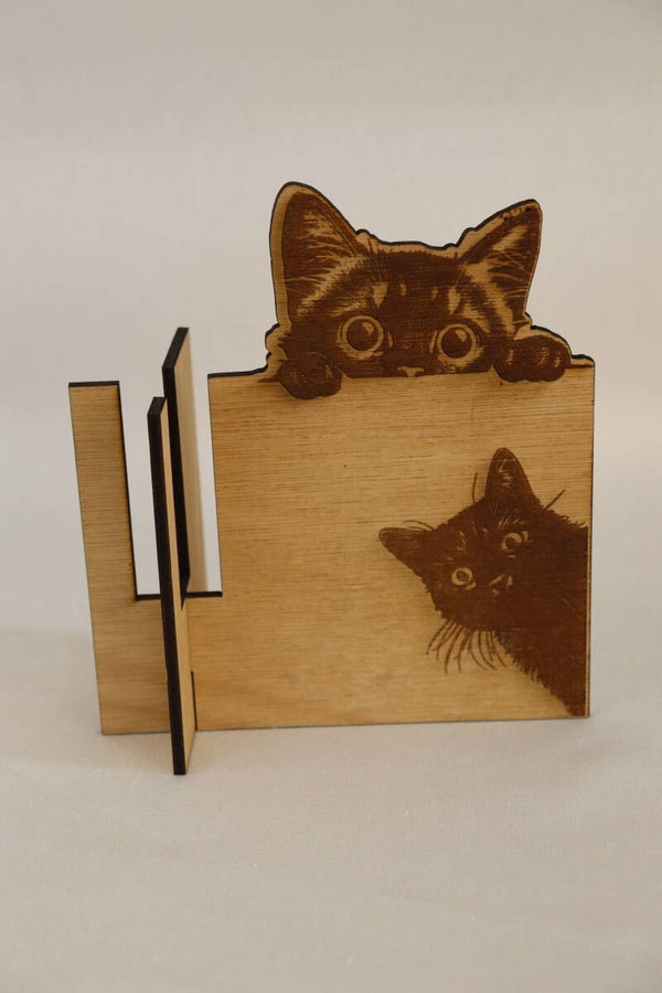 Mini vaas glurende kat