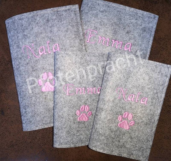 Impfpasshülle Filz bestickt