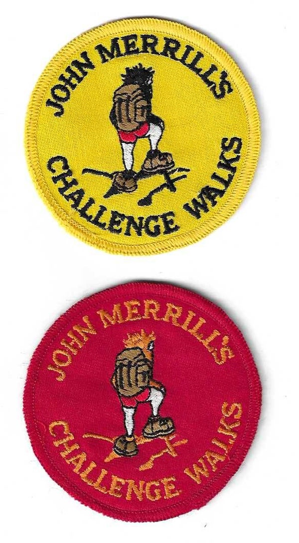 TWO CHALLENGE WALK BADGE AND CERTIFICATE