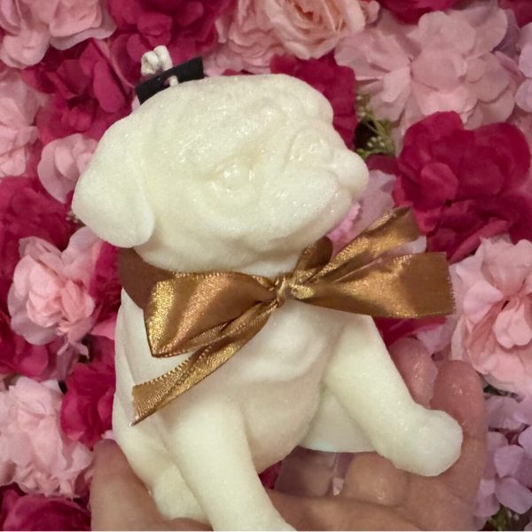 12cm Pug Dog Candle – Cute, Handmade Decor