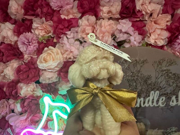 11cm Bichon Frisé Candle – Cute, Elegant & Handmade