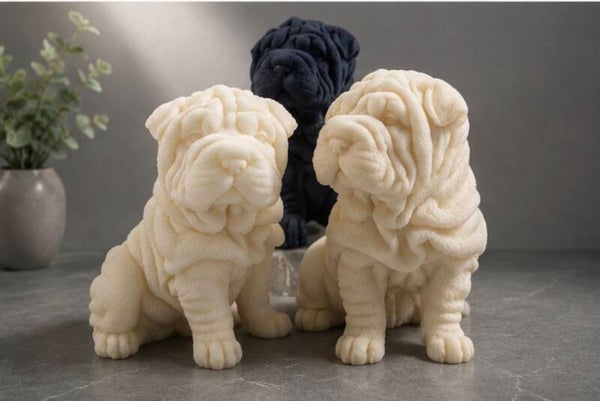 Shar Pei Puppy Candle