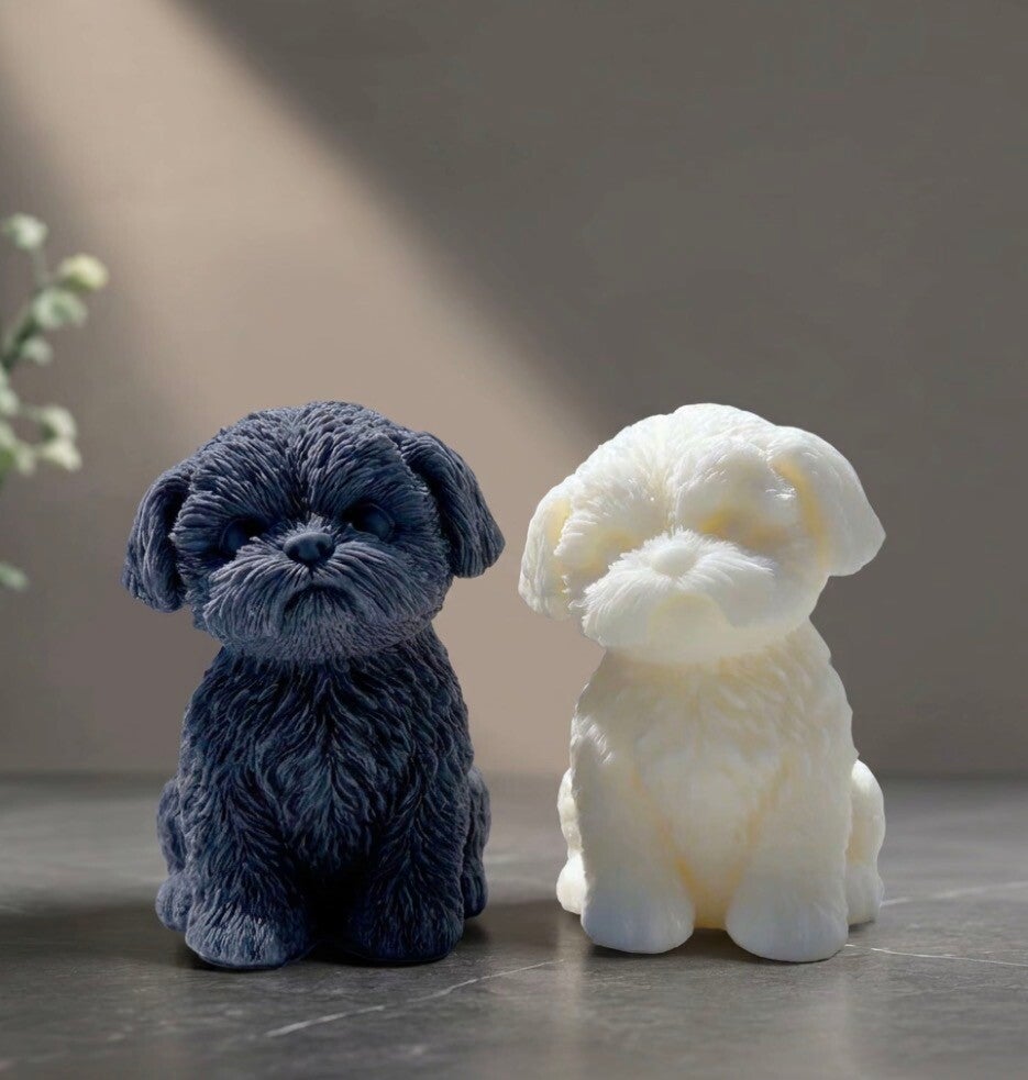 Sitting Shih Tzu Puppy candle