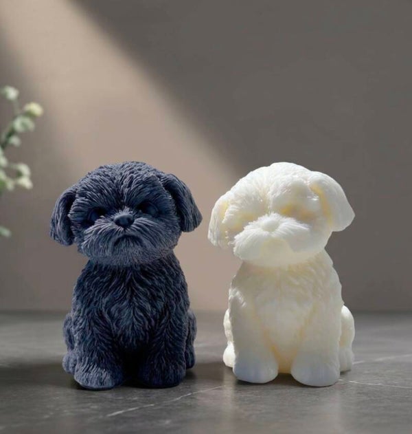 Sitting Shih Tzu Puppy candle