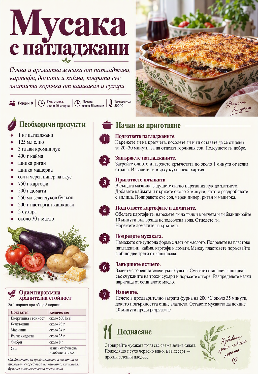 Мусака с патладжани 