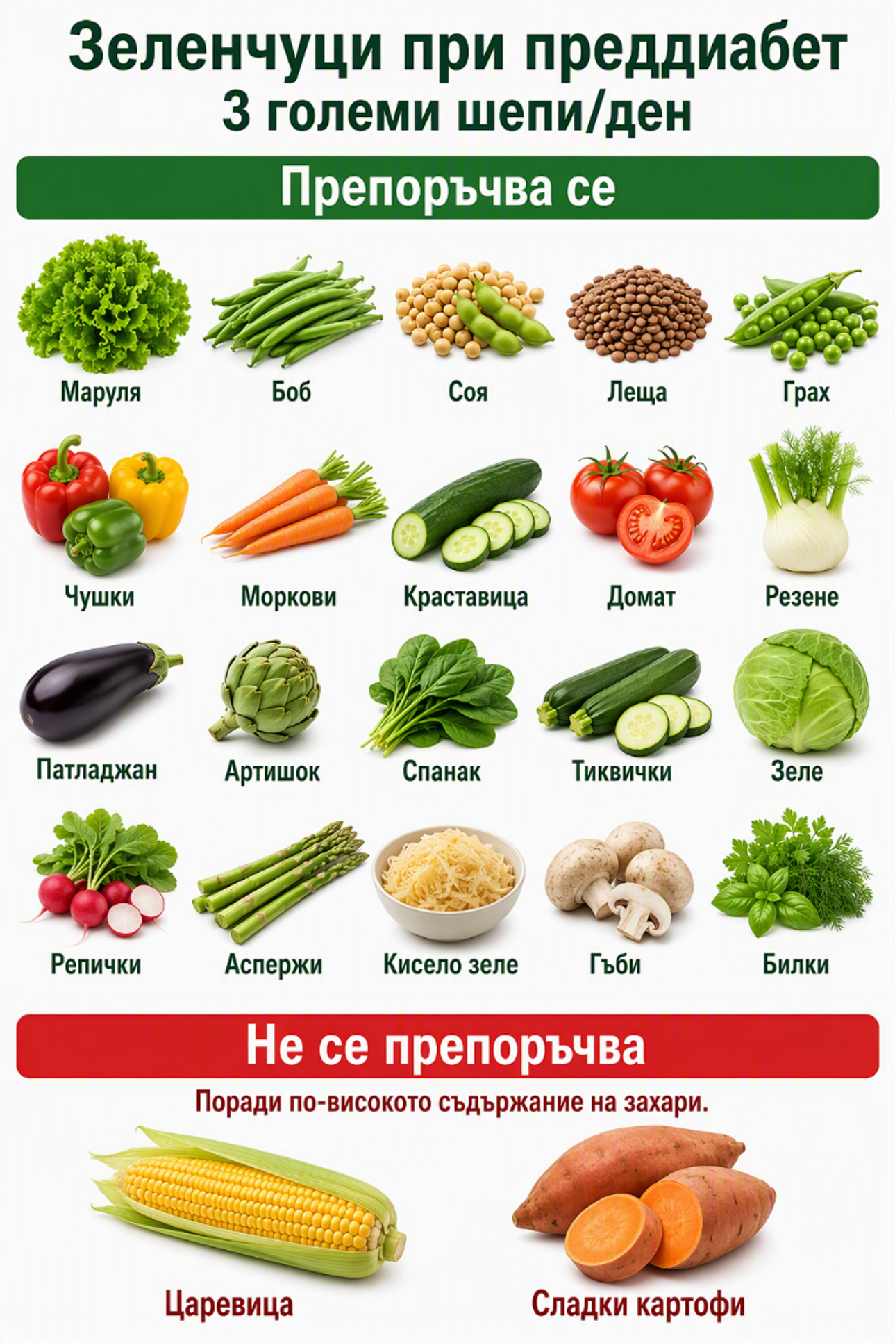 Преддиабет Зеленчуци