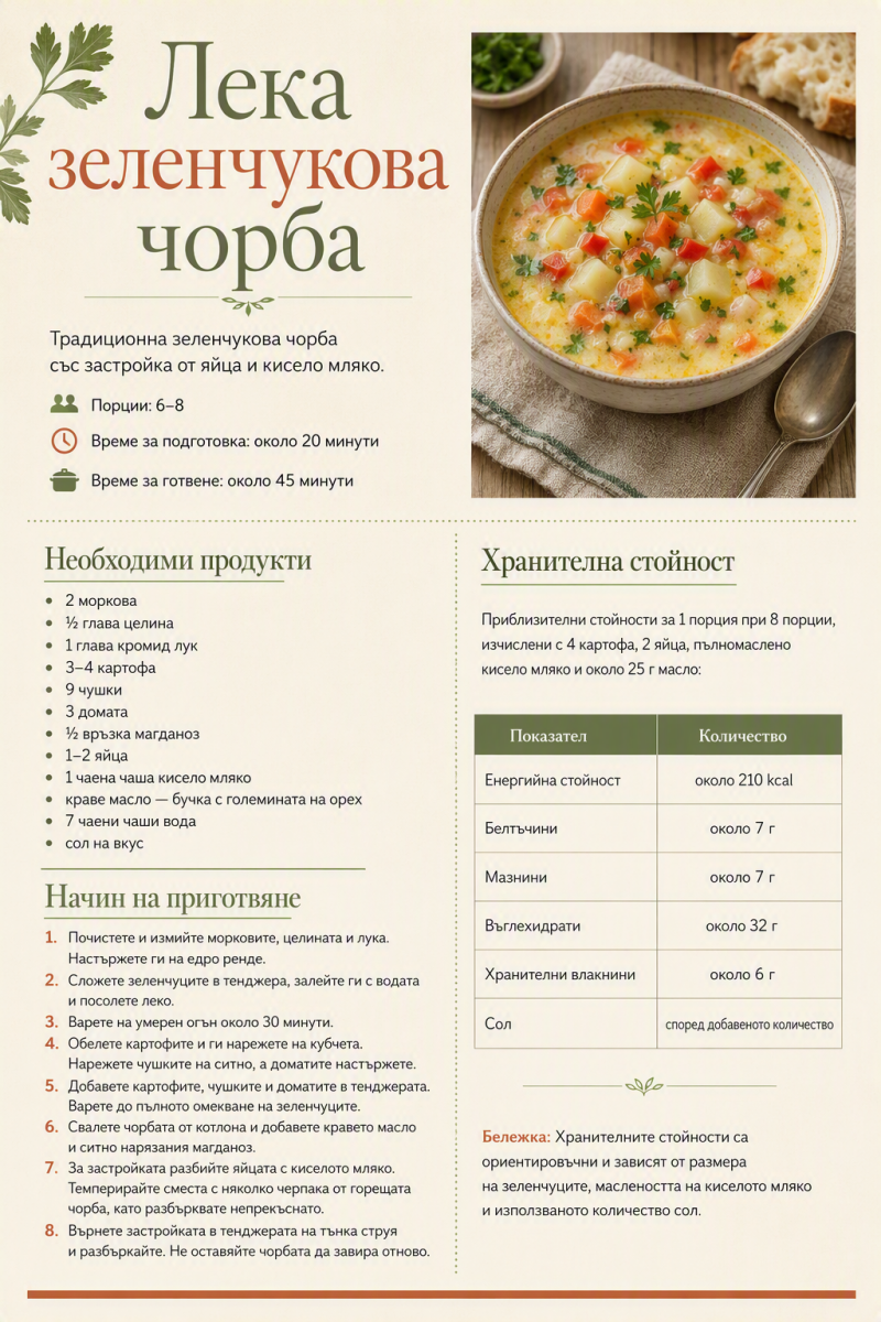 Лека зеленчукова чорба