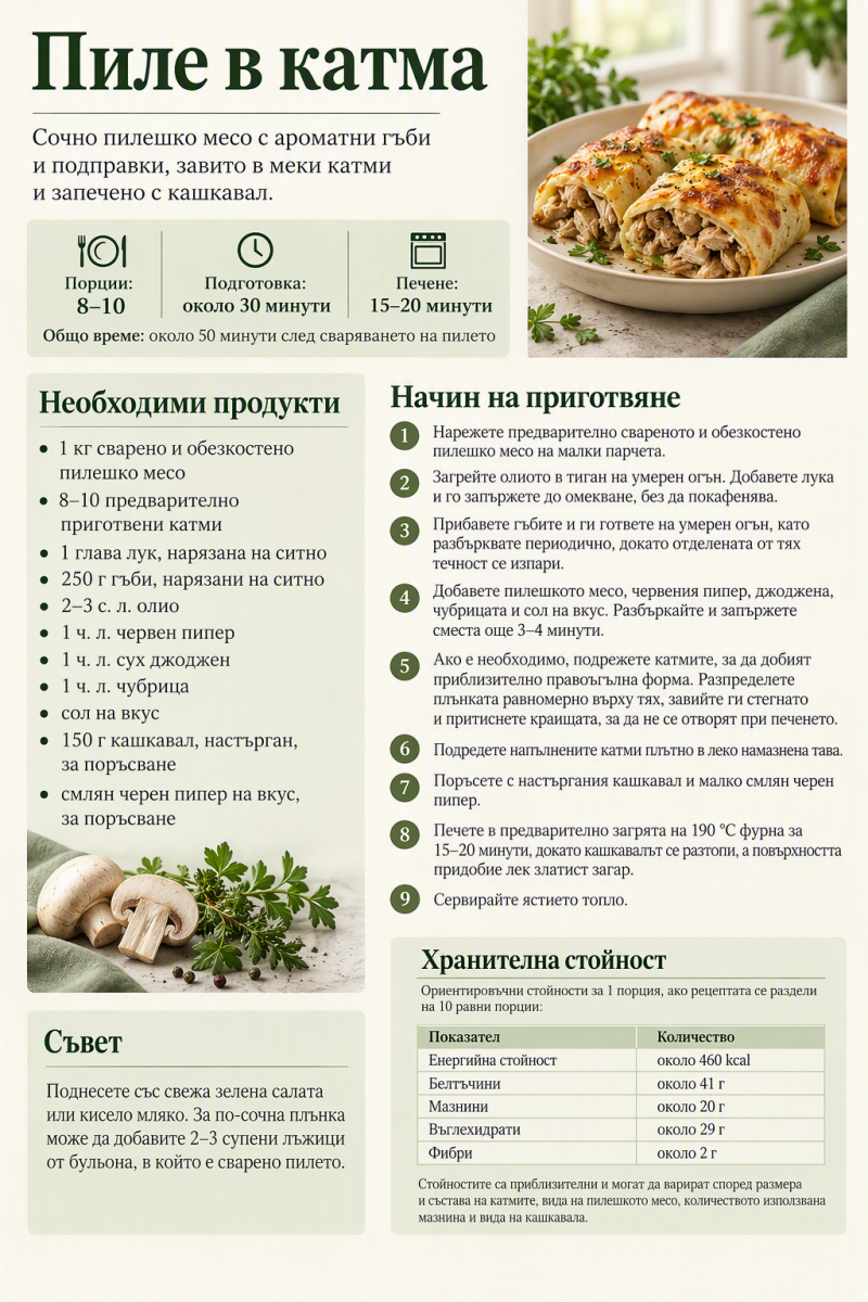 Пиле в катма 