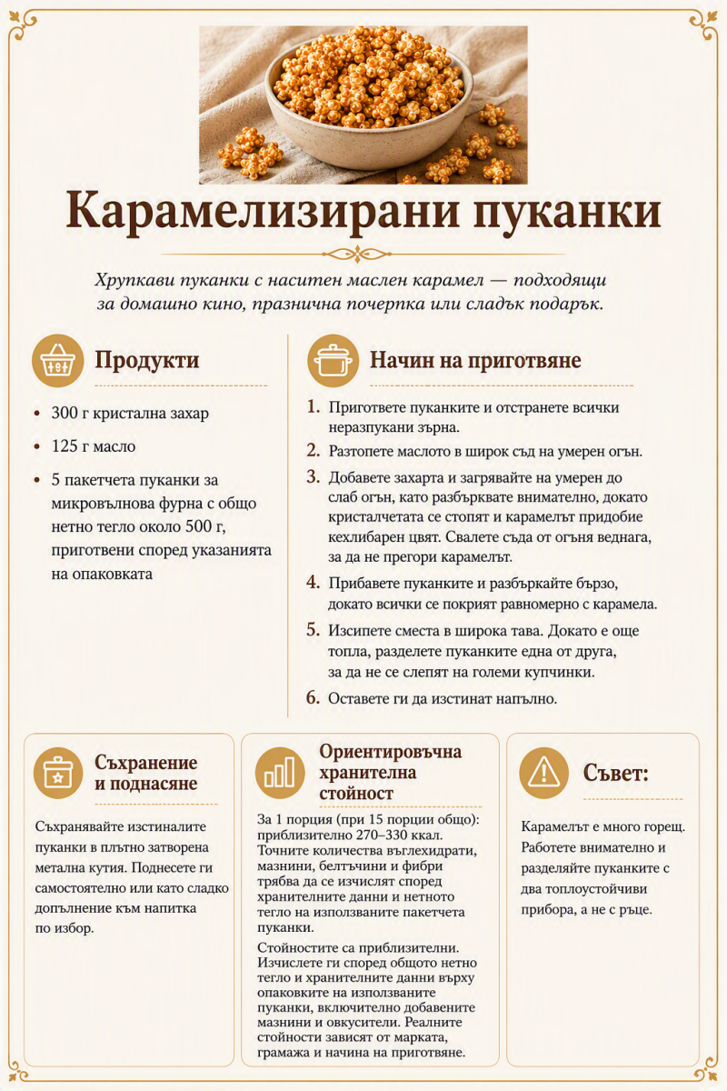 Карамелизирани пуканки
